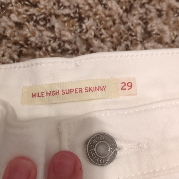 Levi's premium white mile high super skinny jeans high waist - Picture 7 of 14